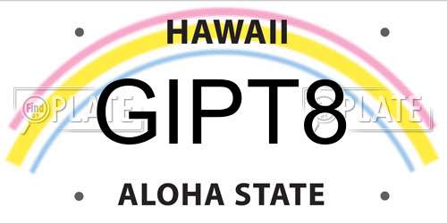 GIPT8 Hawaii License Plate