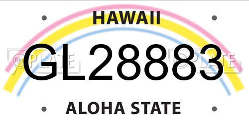 GL28883 Hawaii License Plate