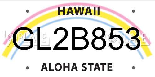 GL2B853 Hawaii License Plate