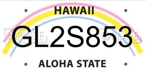 GL2S853 Hawaii License Plate