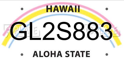 GL2S883 Hawaii License Plate