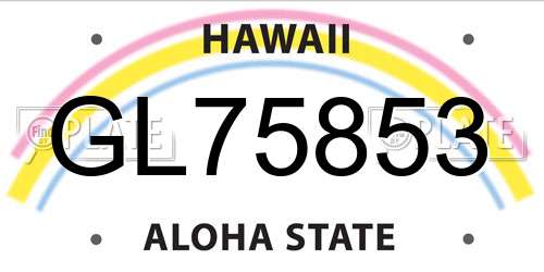 GL75853 Hawaii License Plate
