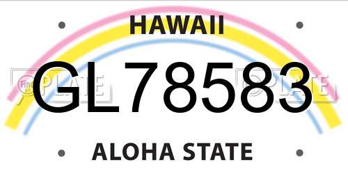 GL78583 Hawaii License Plate
