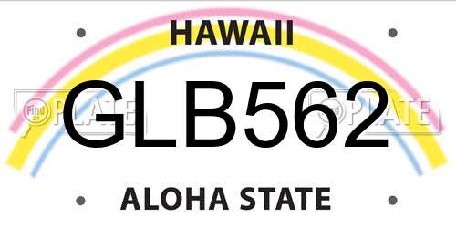 GLB562 Hawaii License Plate