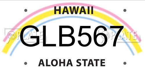GLB567 Hawaii License Plate