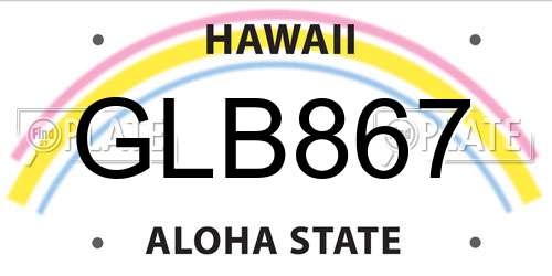 GLB867 Hawaii License Plate