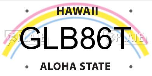 GLB86T Hawaii License Plate
