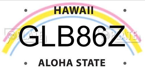 GLB86Z Hawaii License Plate