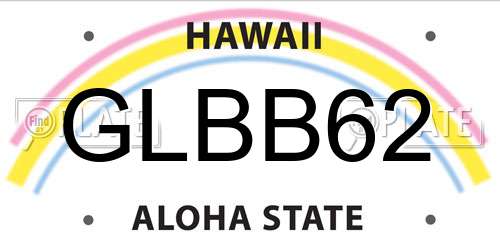 GLBB62 Hawaii License Plate