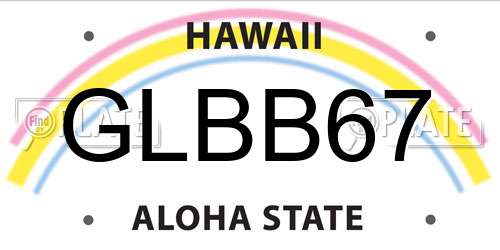 GLBB67 Hawaii License Plate