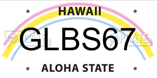 GLBS67 Hawaii License Plate