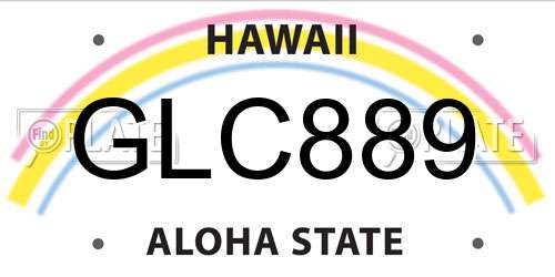 GLC889 Hawaii License Plate