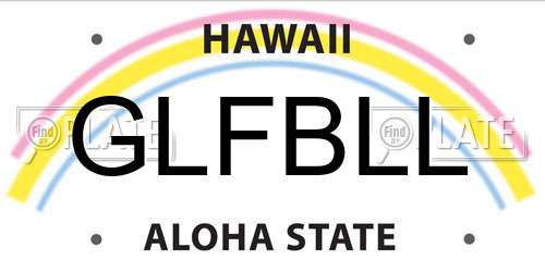 GLFBLL Hawaii License Plate