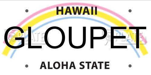 GLOUPET Hawaii License Plate