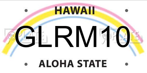 GLRM10 Hawaii License Plate