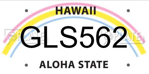 GLS562 Hawaii License Plate