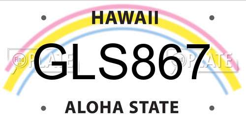 GLS867 Hawaii License Plate
