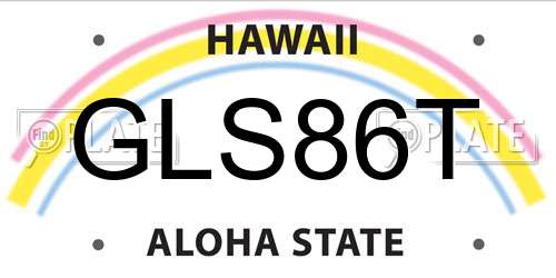 GLS86T Hawaii License Plate