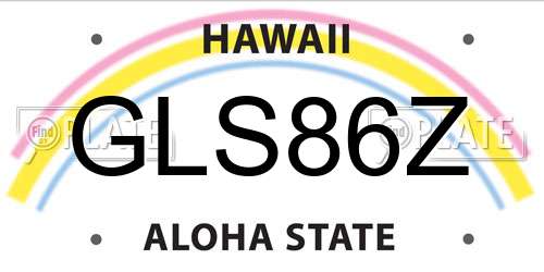 GLS86Z Hawaii License Plate