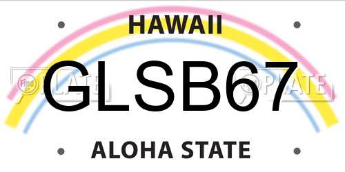GLSB67 Hawaii License Plate