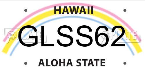 GLSS62 Hawaii License Plate
