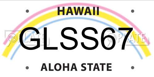 GLSS67 Hawaii License Plate