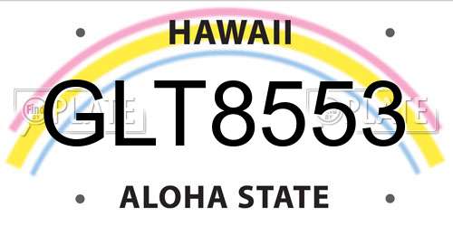 GLT8553 Hawaii License Plate