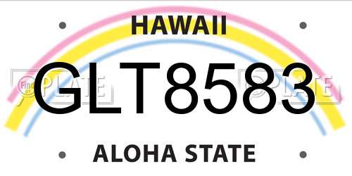 GLT8583 Hawaii License Plate