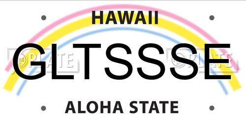 GLTSSSE Hawaii License Plate