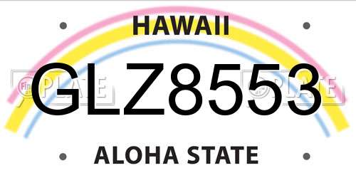 GLZ8553 Hawaii License Plate