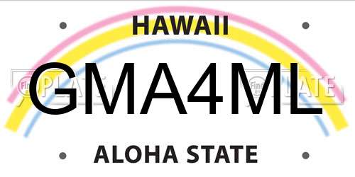 GMA4ML Hawaii License Plate