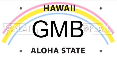 GMB Hawaii License Plate