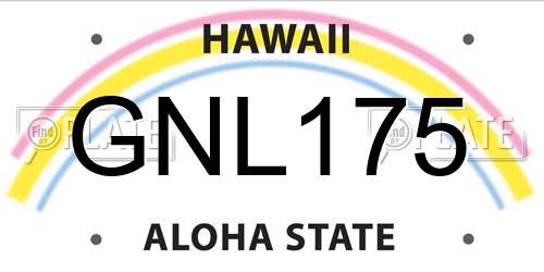 GNL175 Hawaii License Plate