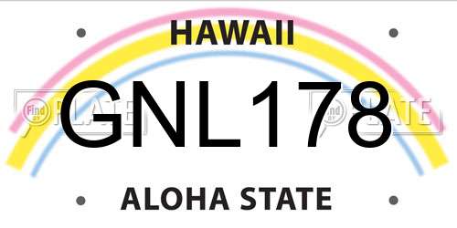 GNL178 Hawaii License Plate