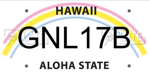 GNL17B Hawaii License Plate