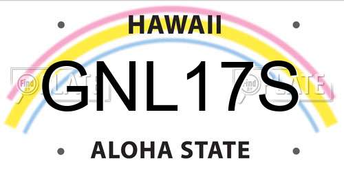 GNL17S Hawaii License Plate