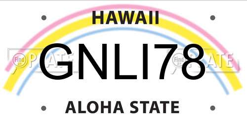 GNLI78 Hawaii License Plate