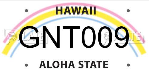 GNT009 Hawaii License Plate
