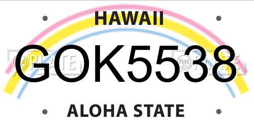 GOK5538 Hawaii License Plate