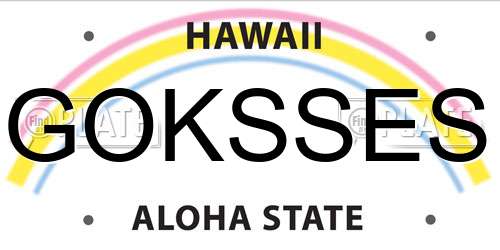GOKSSES Hawaii License Plate