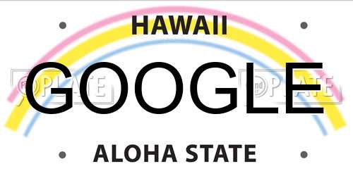 GOOGLE Hawaii License Plate