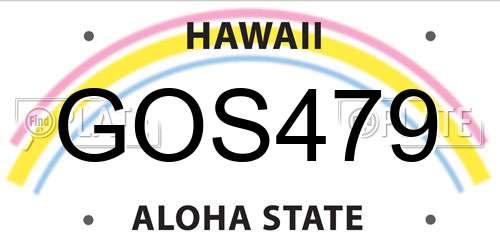 GOS479 Hawaii License Plate