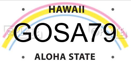 GOSA79 Hawaii License Plate