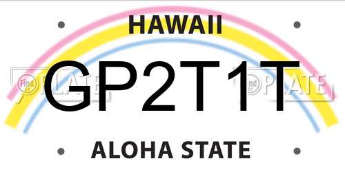 GP2T1T Hawaii License Plate