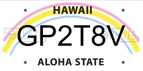 GP2T8V Hawaii License Plate