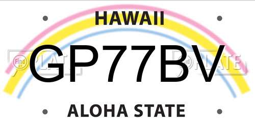 GP77BV Hawaii License Plate