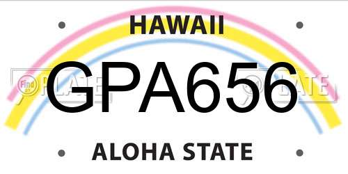 GPA656 Hawaii License Plate