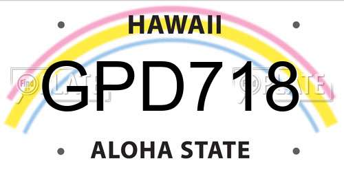 GPD718 Hawaii License Plate