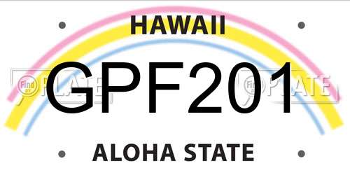 GPF201 Hawaii License Plate