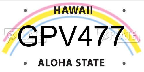 GPV477 Hawaii License Plate